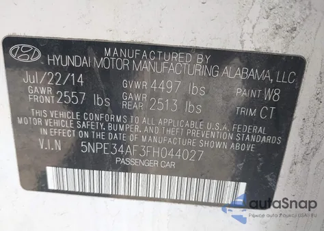 2015 Hyundai Sonata Sport from USA, damaged, VIN 5NPE34AF3FH044027